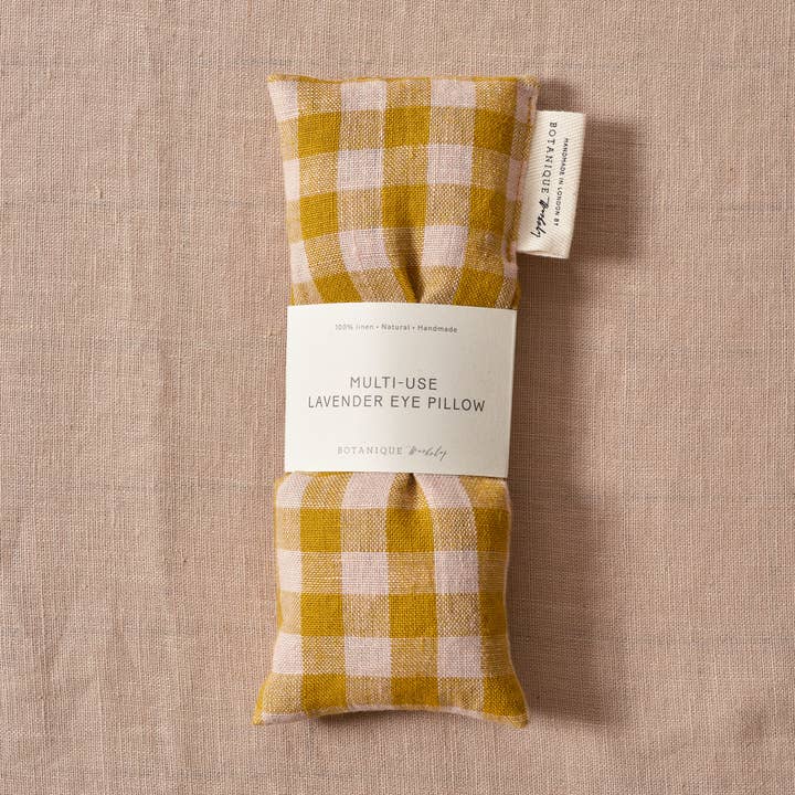 Multi-Use Lavender Eye Pillow | Linen Wes Gingham for wholesale by Botanique Workshop