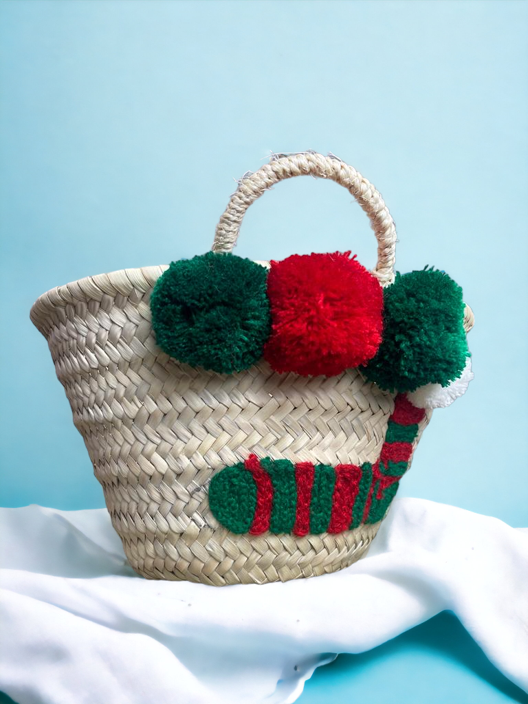 HandmadeBestSeller – wholesale Christmas decoration – Christmas decoration basket, Gift-Worthy Straw Bag4