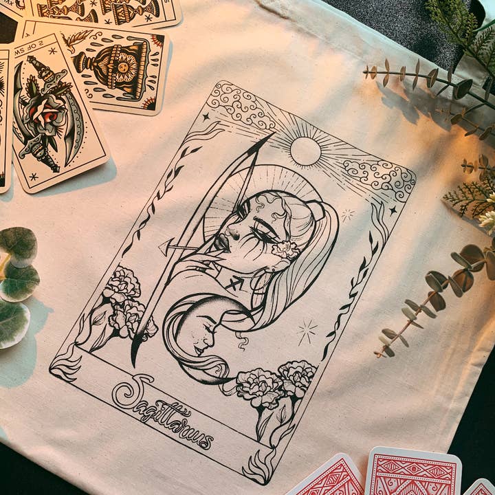 Ruby Rose Designs – Engroshandel Tote bag - Dame – Zodiac goddess tarotkort-taske fra Ruby Rose Designs5