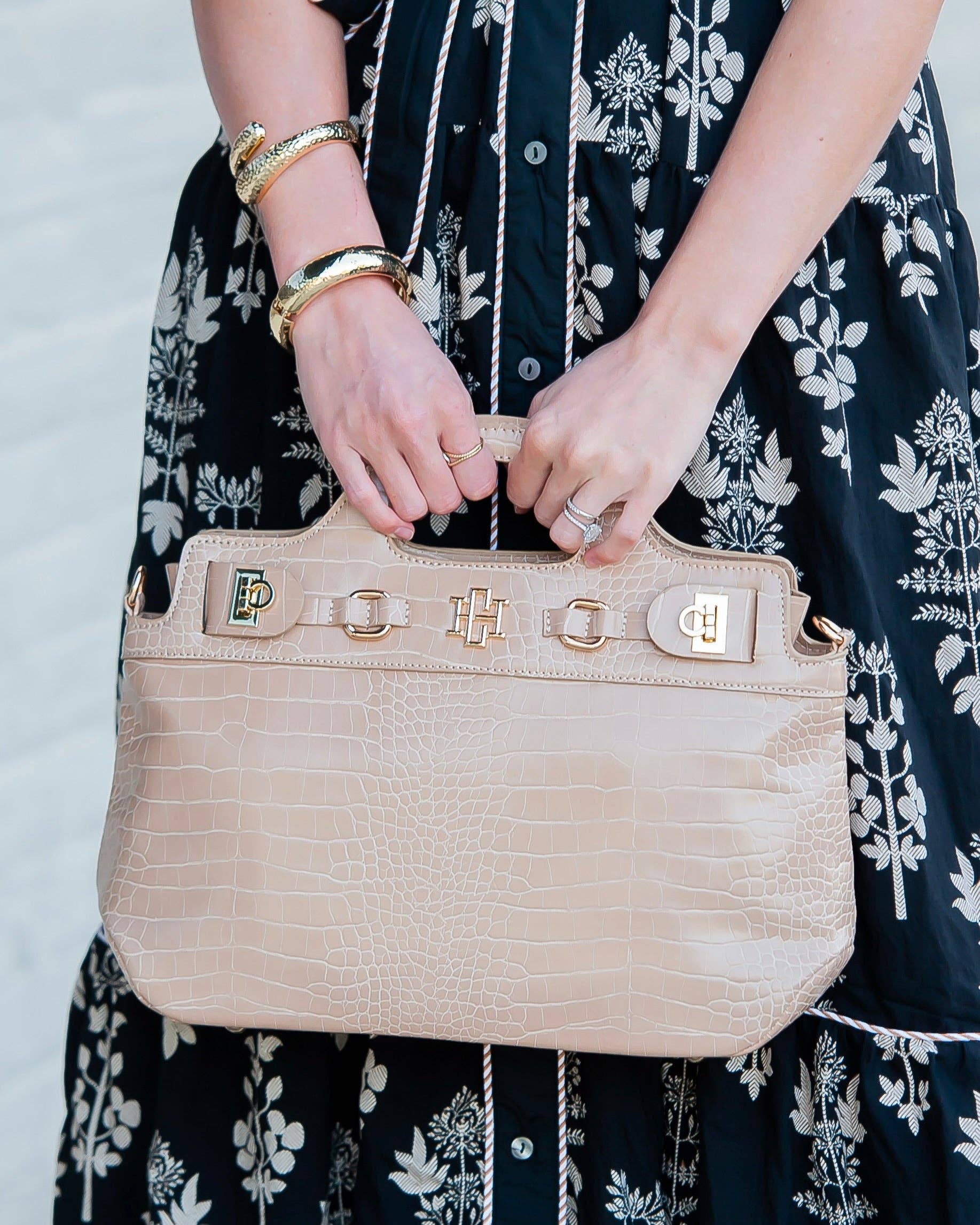 Caroline Hill - Vente Sac à main avec poignée sur le dessus – femme - Savannah Sac à Main Latte EC