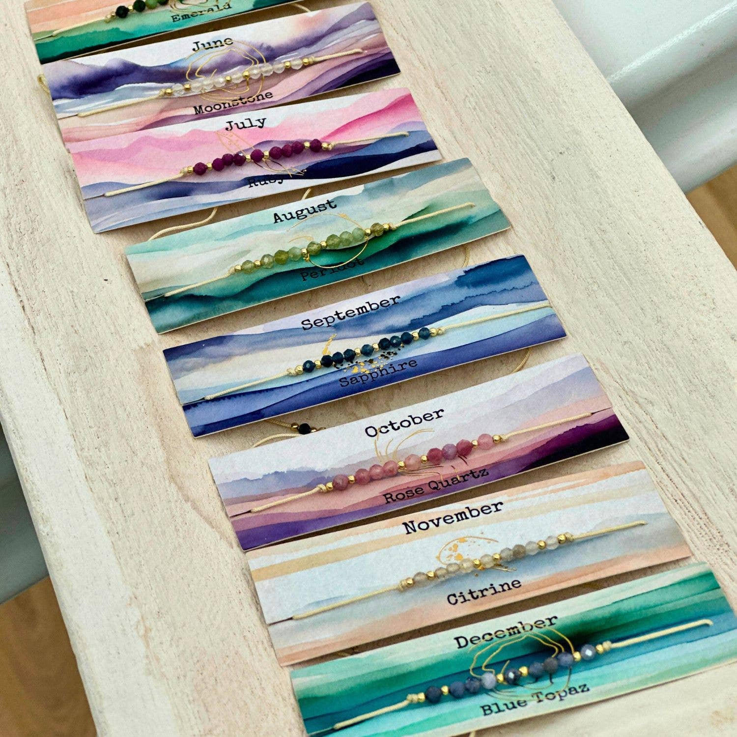 Picki Nicki - Wholesale Jewelry Set - Birthstone Bracelet Gemstone Sets on Cards24