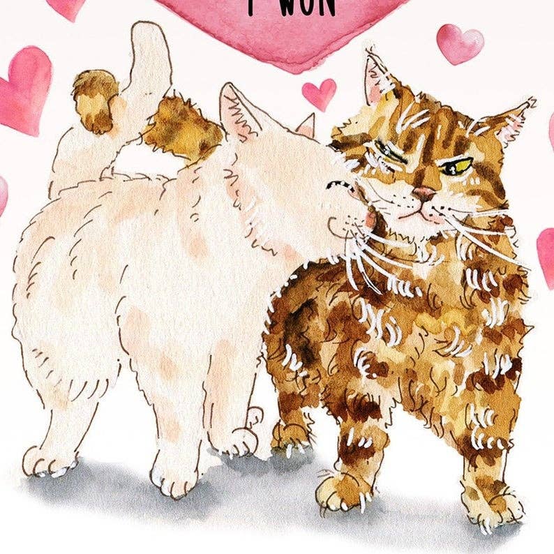 Liyana Studio - Vendita all'ingrosso Biglietti di auguri per anniversario - Love Argent Cats — Biglietto di anniversario divertente1