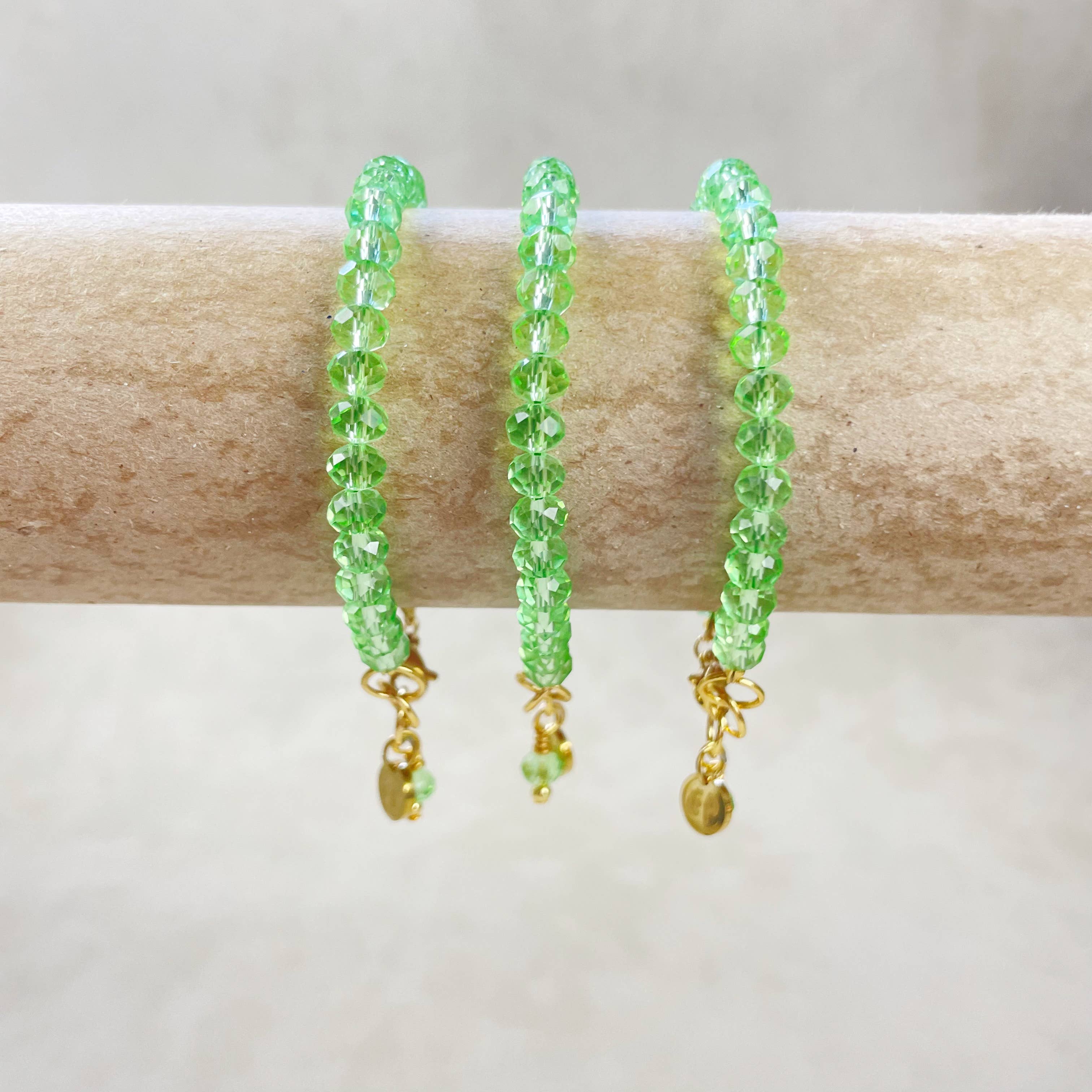 Ewelina Pas Jewelry - Wholesale Beaded Bracelet - Gloria// Translucent Mint Crystal Beaded Bracelet3