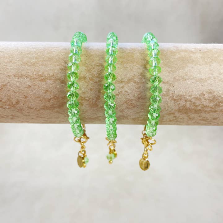Ewelina Pas Jewelry - Wholesale Beaded Bracelet - Gloria// Translucent Mint Crystal Beaded Bracelet3