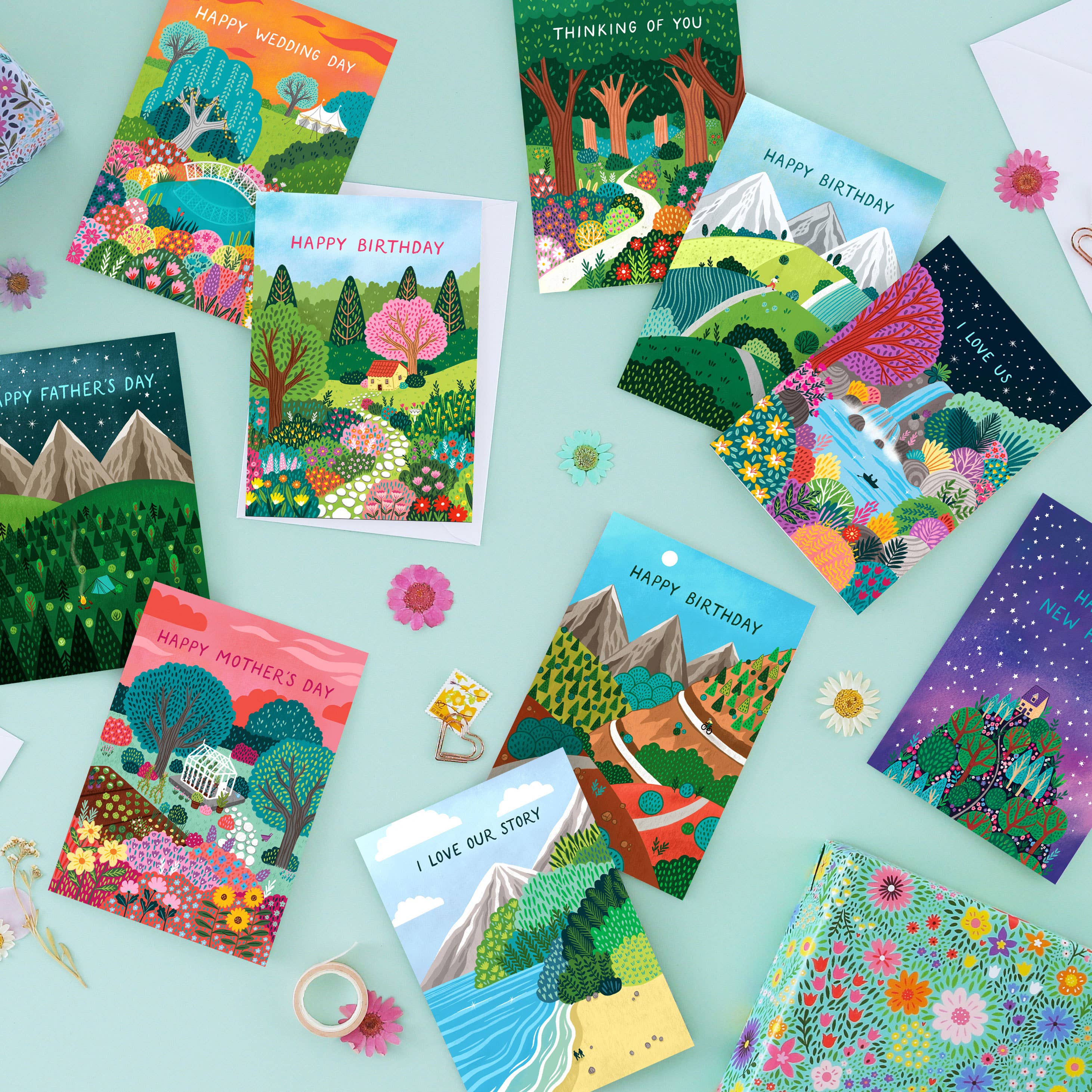 Pear Tree Press – wholesale Birthday card – Epic Mountain Running Birthday Card, Best Seller (Case of 6)2