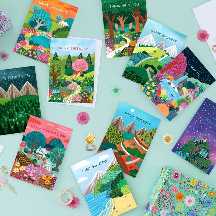 Pear Tree Press – wholesale Birthday card – Epic Mountain Running Birthday Card, Best Seller (Case of 6)2