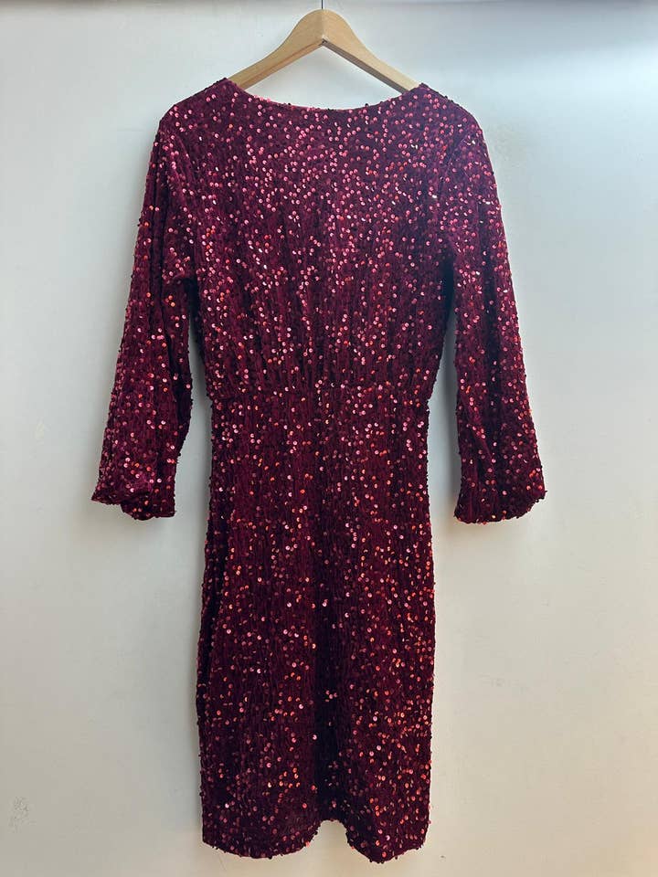 LORIANE - Wholesale Dress - Women's - 11240 Short velvet dress with sequins1