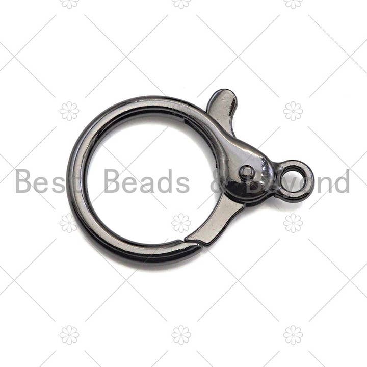 BestBeads&Beyond – wholesale Lås – 28mm runda klolås, Spring Gate, Guld/Silver/Gunmental/Rose guld lås, Snap Clip Trigger lås, sku #H3111