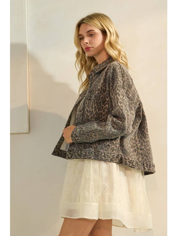 Pink Irene Wholesale - Venta al por mayor Chaqueta - Mujer - Chaqueta vaquera estampada de leopardo30