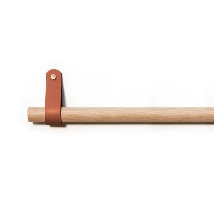 Roar Studio - Vendita all'ingrosso Bastoni per tende - Bastone per tende singolo in pelle 0-720 cm/0-283,5" (rovere naturale,5