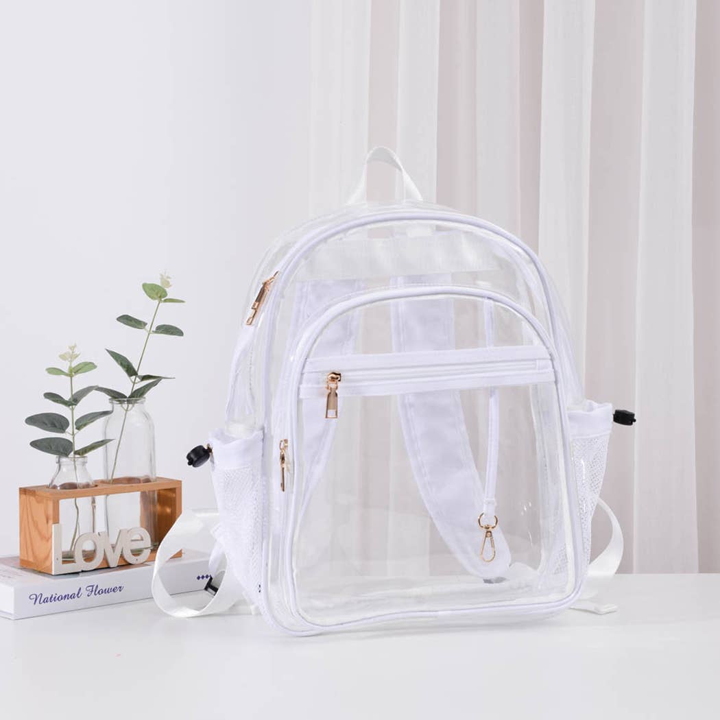 Fashion City - Wholesale Backpack - Women's - Solid Color Outlined Medium Clear Backpack1