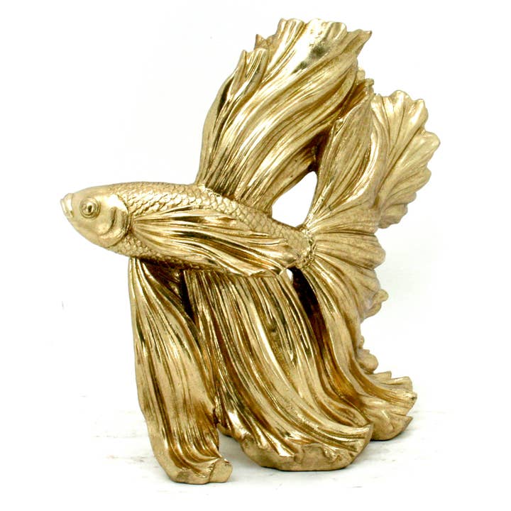 Modern World by Contrast Inc. - Wholesale Decorative Figurine - 13" Gold Betta Fish5