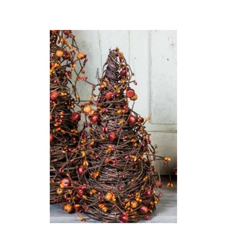 KMI International Corp. - Venta al por mayor Plantas artificiales - Árbol de Cono de Calabaza y Bayas – 30 cm de alto x 13 cm de base, Decoración de Otoño1