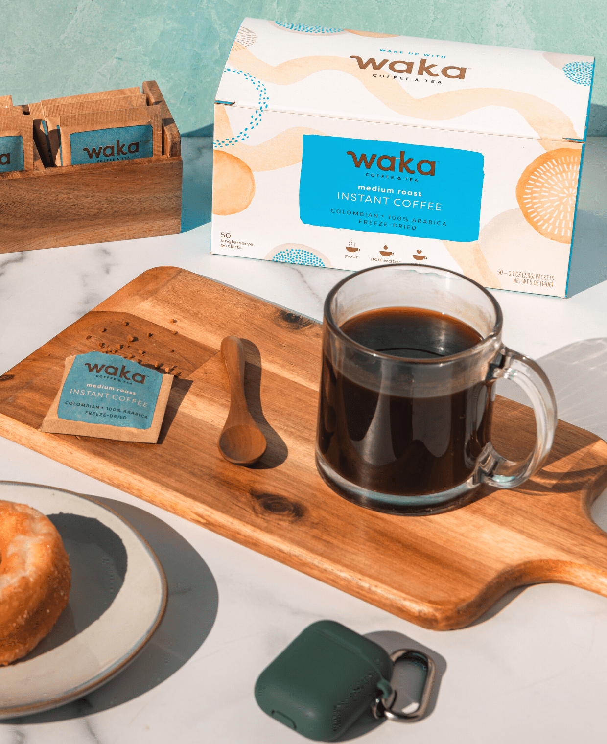 Waka Coffee & Tea - Wholesale Instant Coffee/Espresso - Medium Roast Single-Serve Premium Instant Coffee 50 ct Box4