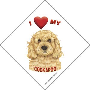 SJT Enterprises, Inc. - Wholesale Car Decorative Charm - Unisex - Cockapoo Auto Attitudes Car Signs with suction cup.