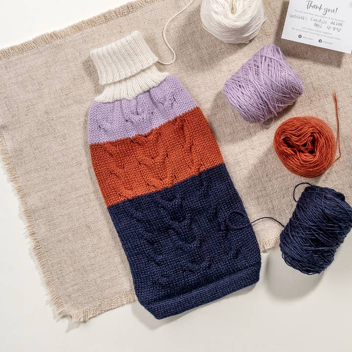 Chunky Stripes Alpaca Dog Sweater for wholesale by Alqo Wasi