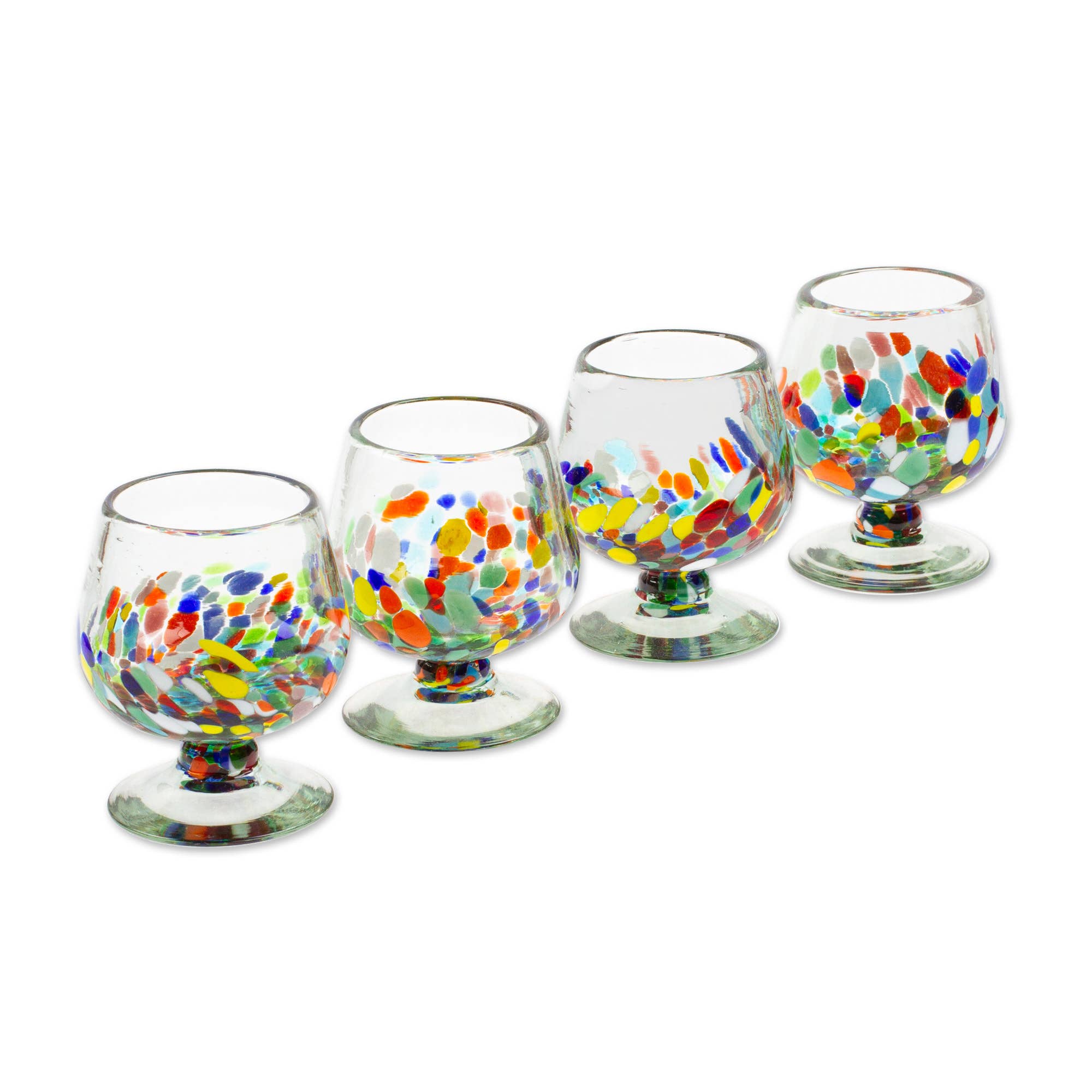 NOVICA - Wholesale Wine Glass - Novica Handmade Chromatic Ceremony Glass Goblets, Set Of 40