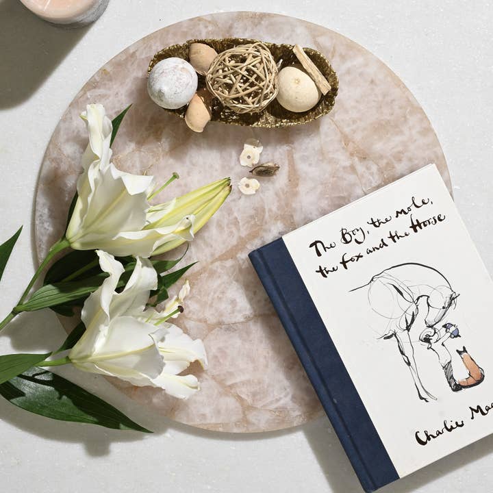 Rozenkwarts kaasplank met ronde schaal voor wholesale door Serein Wellness