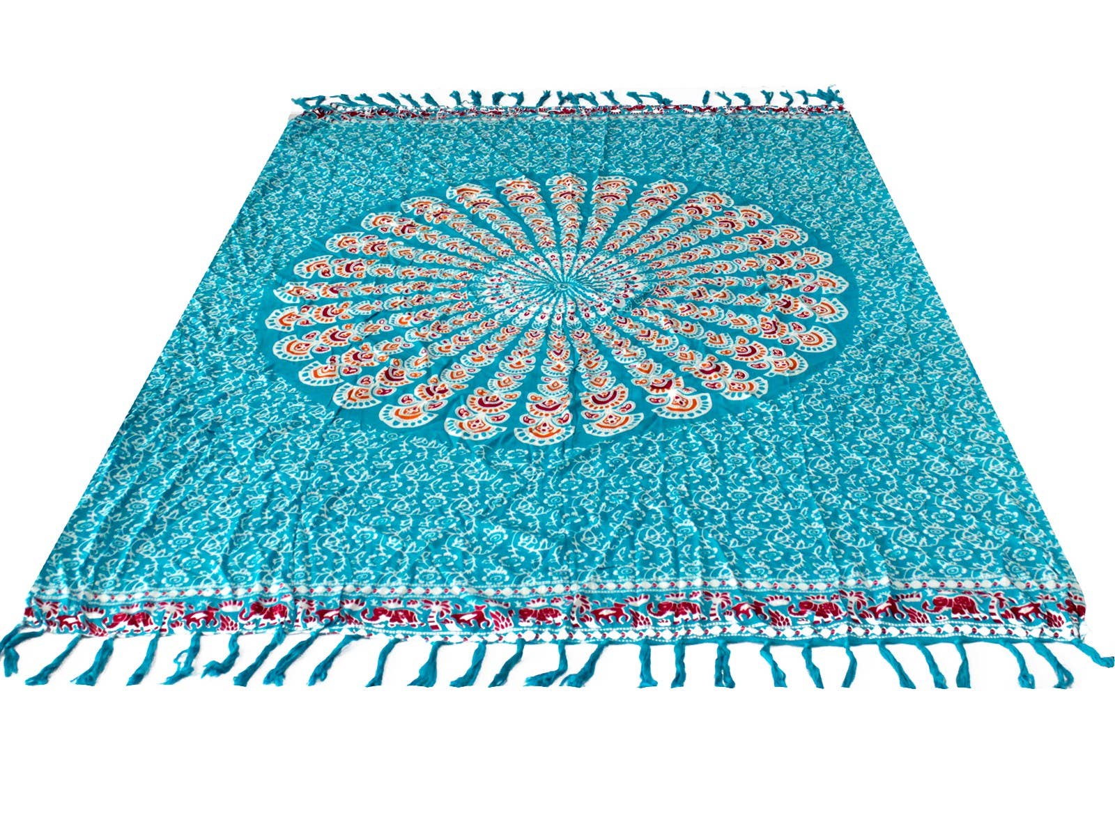 Ancient Wisdom – wholesale Swim cover-up – Women’s – Teal Orange Mandala Sarongs2