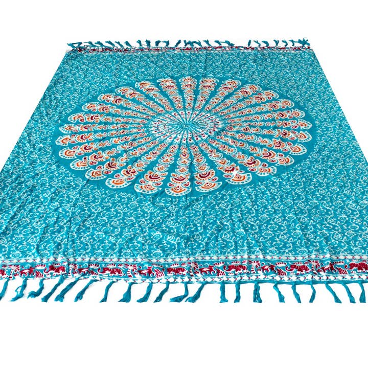 Ancient Wisdom – wholesale Swim cover-up – Women’s – Teal Orange Mandala Sarongs2
