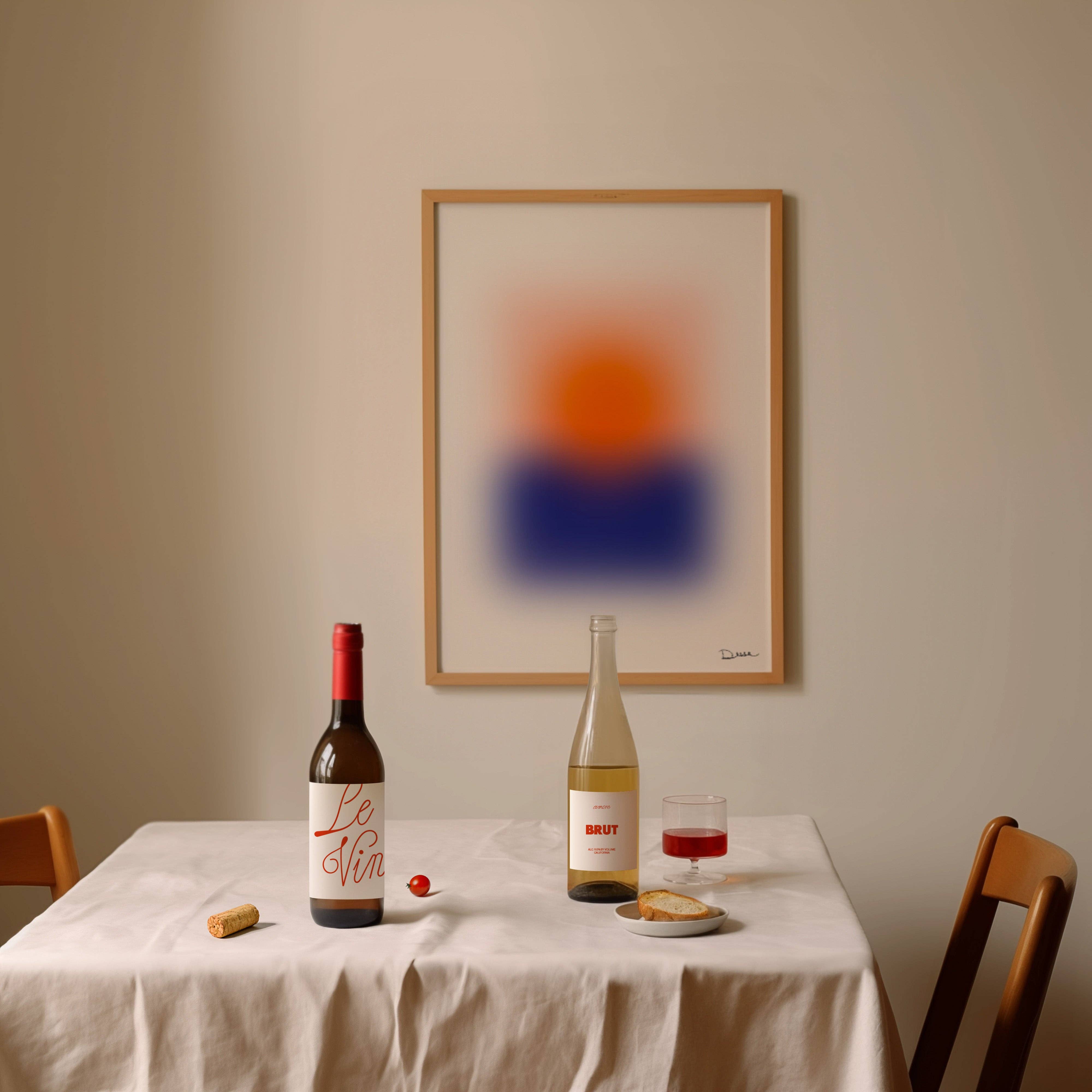Holydirtstudio.com - Wholesale Art Print - Blurred Horizon, Abstract Blurred Sunset Poster, Modern Art, Orange Sun & Blue Horizon6