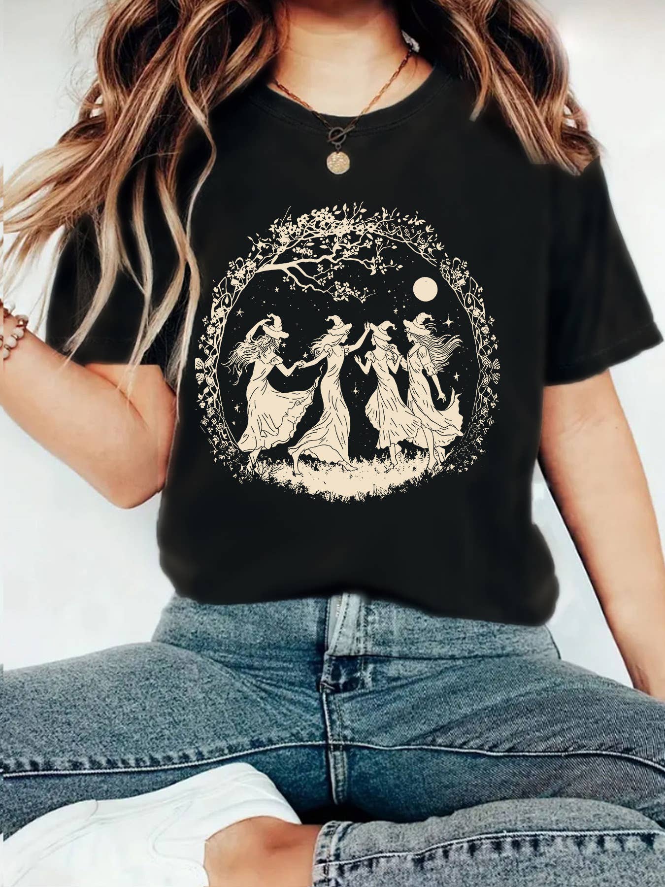 HIDDENBRAND - Wholesale T-Shirt - Women's - Fairy Witchy Vibes Graphic Halloween Tee6