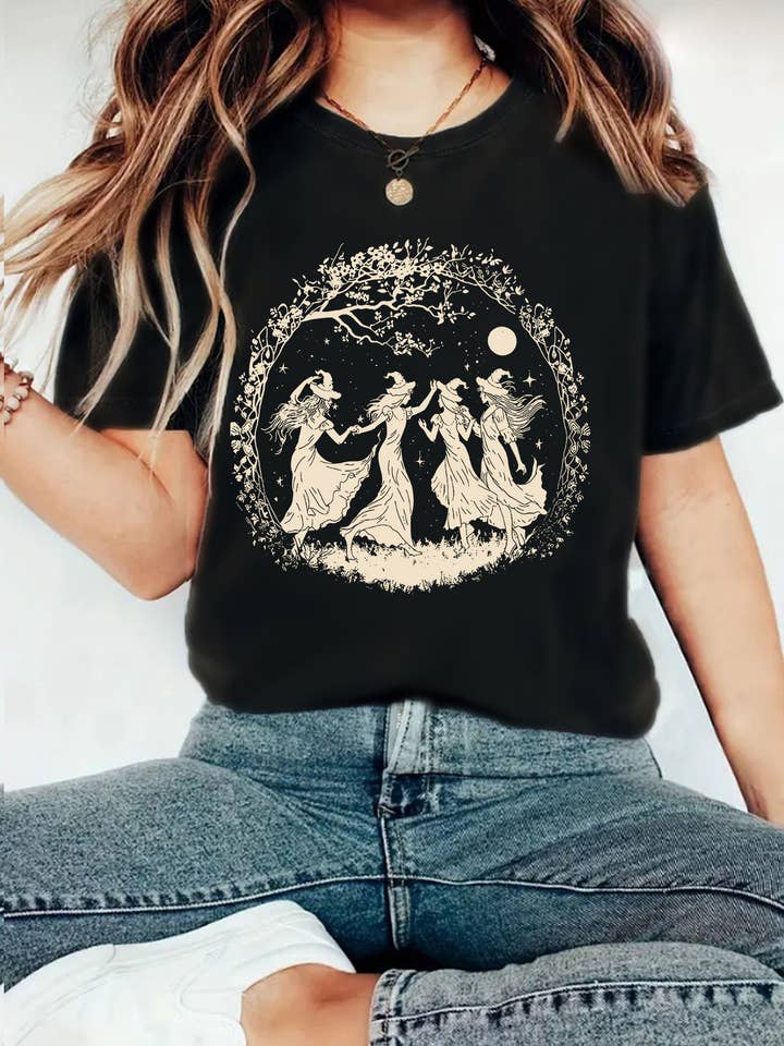 HIDDENBRAND - Wholesale T-Shirt - Women's - Fairy Witchy Vibes Graphic Halloween Tee6