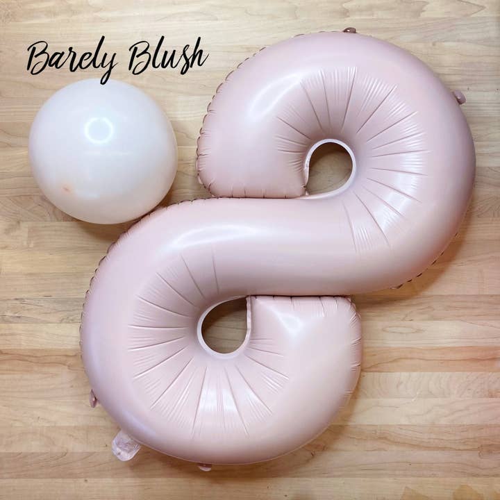 Blush Mylar Number Balloon for wholesale by Ellie's Party Supply