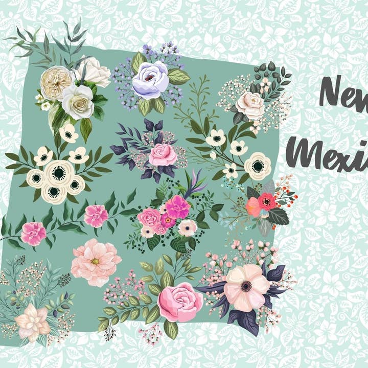 Collectible New Mexico Floral Souvenir Postcard for wholesale by Piles of Postcards