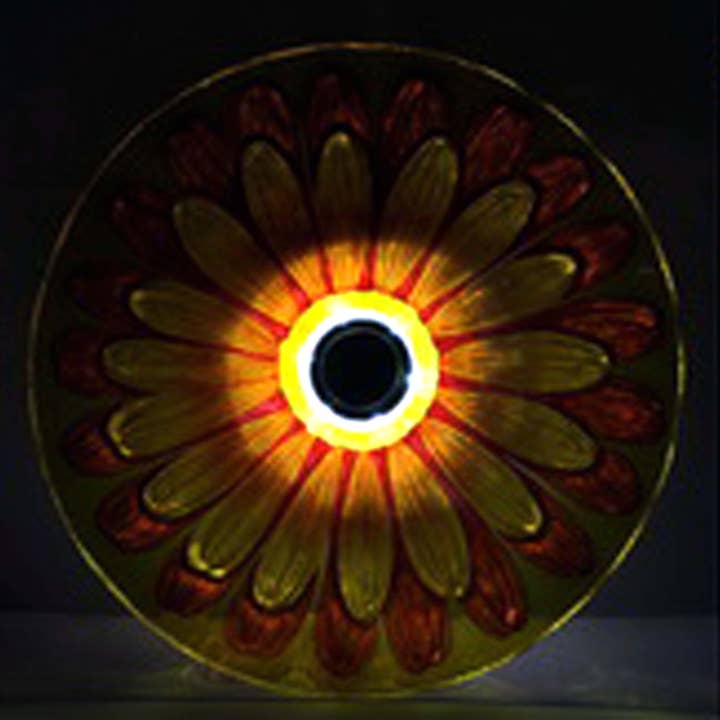 Hi-Line Gift Ltd. - Wholesale Bird Bath - Solar Floral Glass Bird Bath With Stand