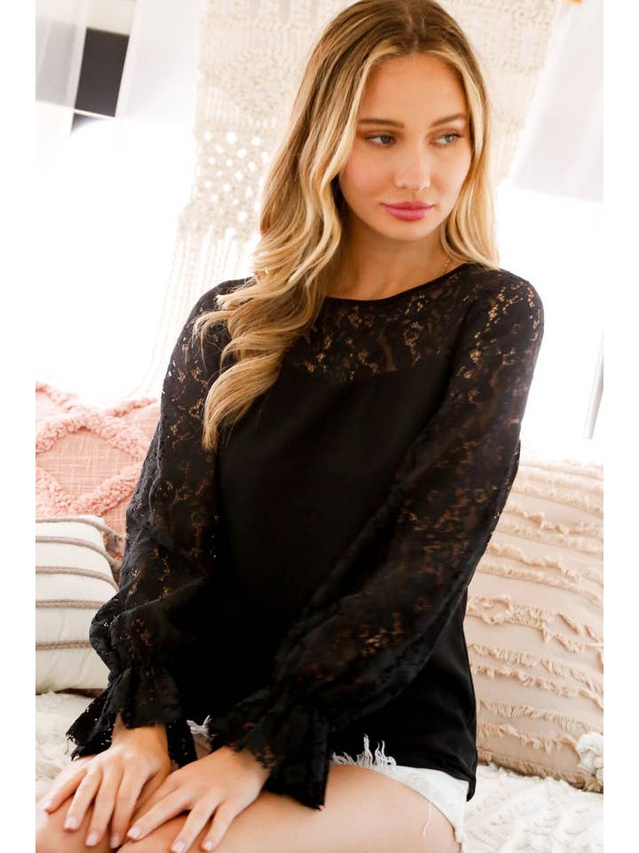 Vine & Love - Wholesale Blouse - Women's - Round Neck Elegant Fashionable Jersey Blouse VT6043714