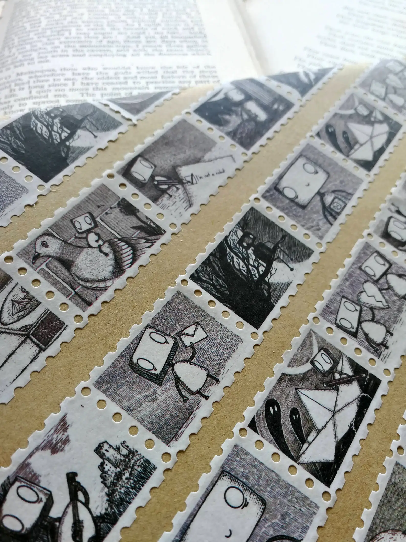 Jon Turner Illustration - Vente Rubans adhésifs Washi - Ruban adhésif Washi Robot Stamps, format paysage1