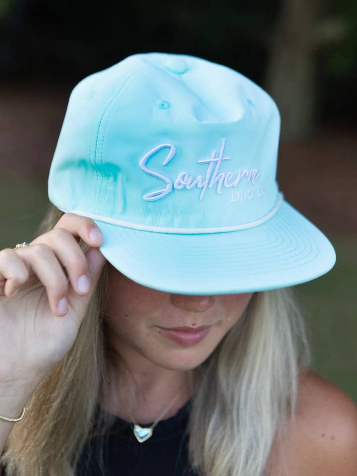 Mint Blue Logo Hat for wholesale by Southern Dirt Co