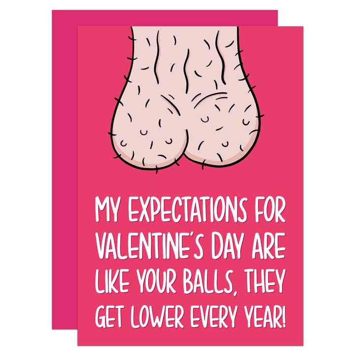 Låga förväntningar Bollar oförskämd Alla hjärtans dag A6-kort för wholesale av TeePee Creations