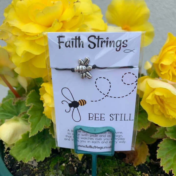 Faithstrings - Wholesale Charm/Dangle Bracelet - Bee Still Christian Faith String Wish Bracelet Gift