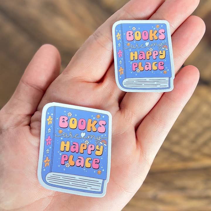 Little Turkey Shoppe - Vente Autocollant - Autocollant en vinyle Books Are My Happy Place0