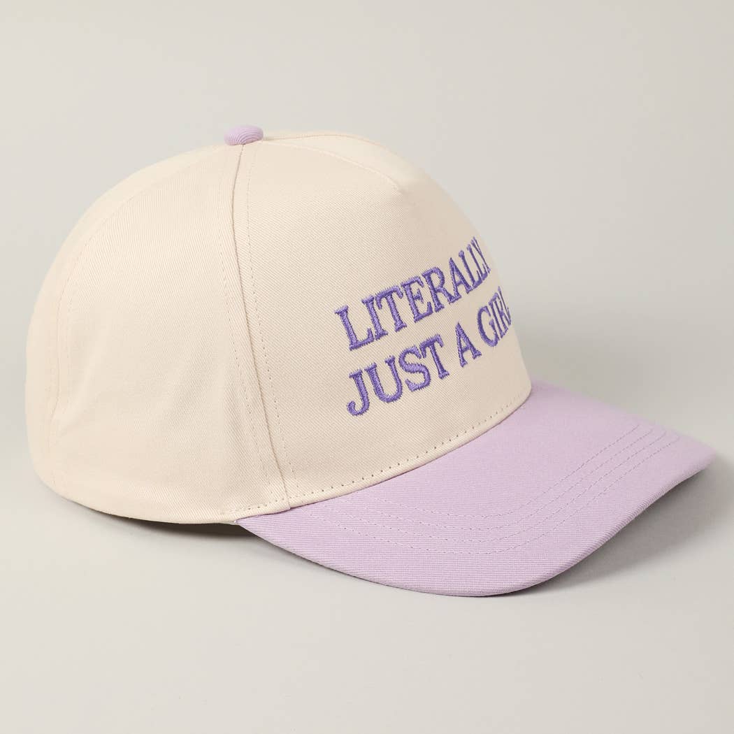 Fashion City - Wholesale Baseball Cap - Unisex - Literally Just A Girl Embroidery Two Tone Trucker Hat19