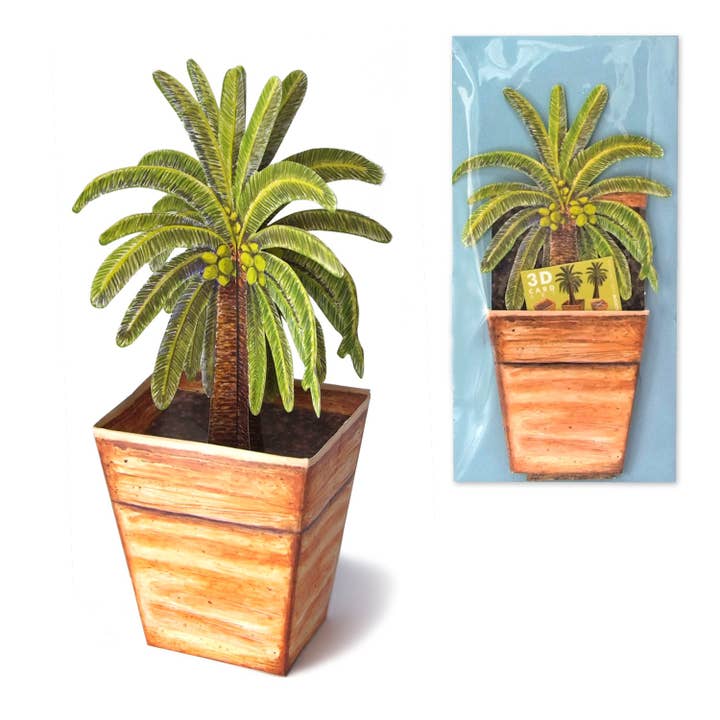Carte de vœux 3D palmier pour la vente par Gollnow Paper Creations