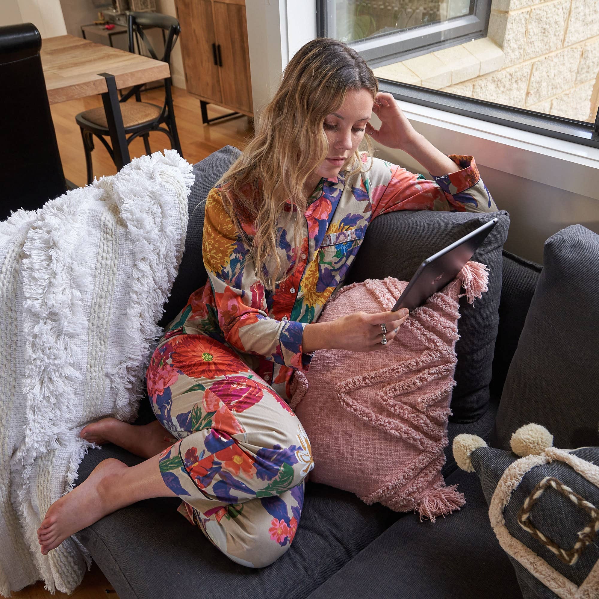 Linen Connections – wholesale Sleepwear set – Women's – Pyjamas/ Floral Pure Cotton P J Set, Pijamas Set0