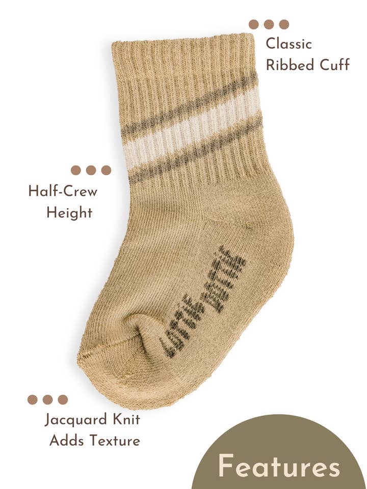 Dot of Honey | Mom + Mini - Wholesale Socks - Kids - Baby/Toddler Half-Crew Socks 2-Pack, Chill Pill Stripe Set3
