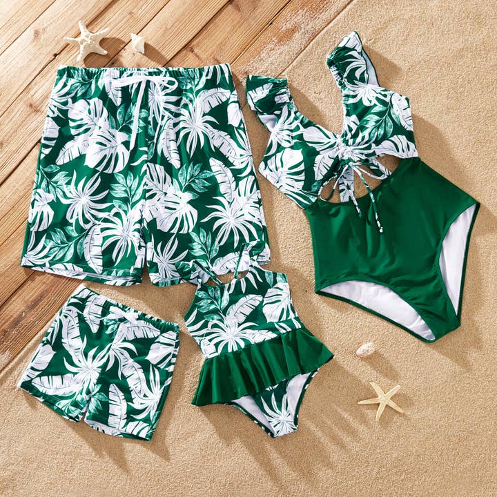 Family Matching Tropical Floral Swim Trunks & One-Piece for wholesale by PatPat Matching