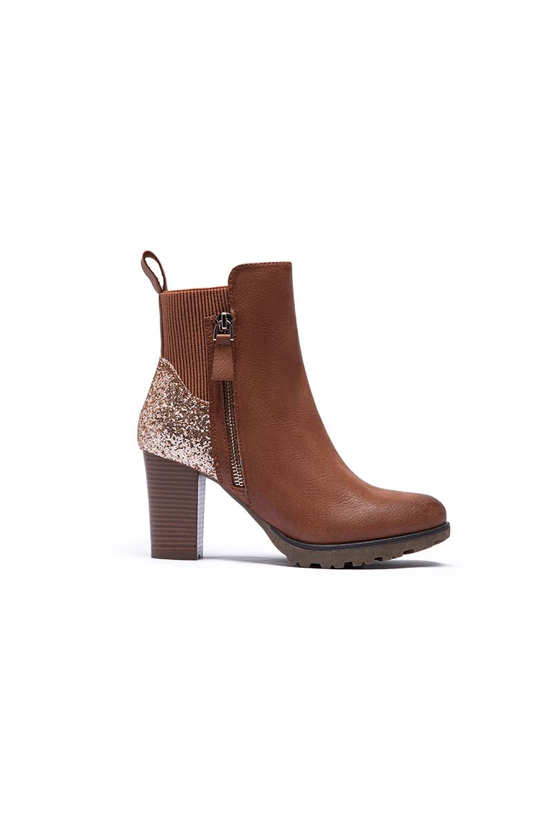 LADY GLORY - Wholesale Booties - Women's - Heeled Boot With Sequins And Side Zipper2