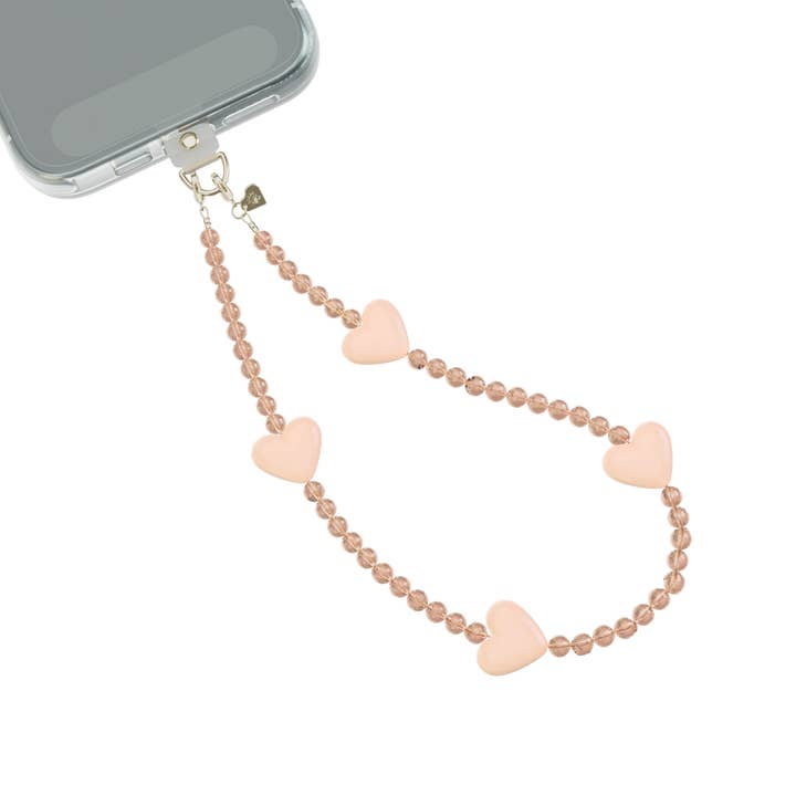 Phone Charm Wristlet - Nude Heart for wholesale by VELVET CAVIAR