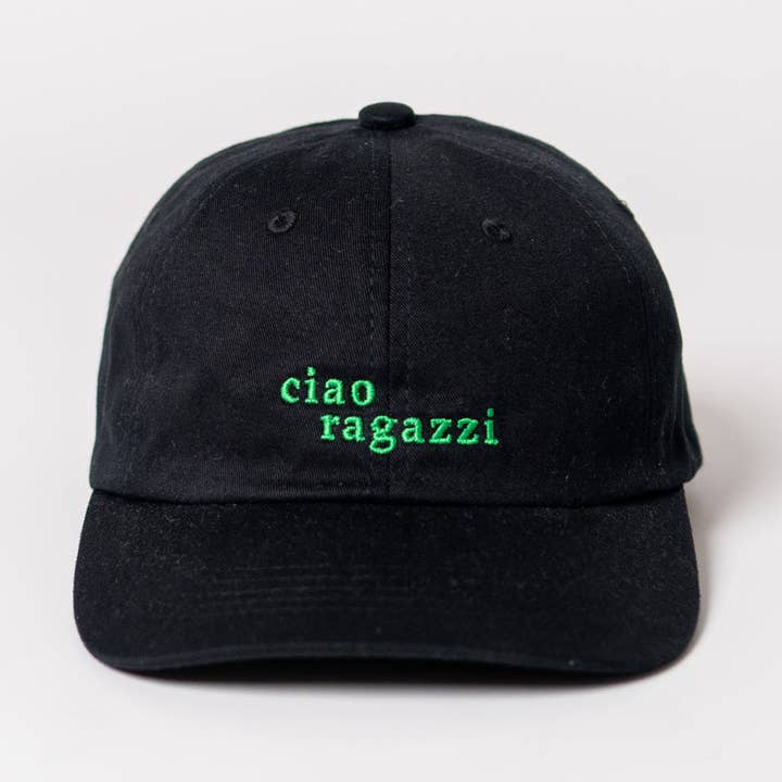 arrel - responsible apparel - Wholesale Baseball Cap - Unisex - ciao ragazzi Premium Dad Cap - black & green0