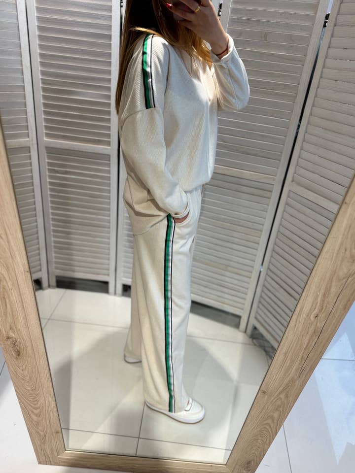 VICTORIA&ISAAC - Wholesale Tops Set - Women's - Chic Relaxation Set - Set27107 Ecru1