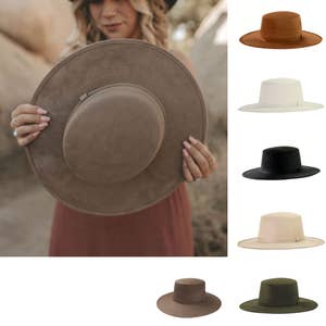 Wholesale Straw Crownless Sun Hat Papale - Adult (Brown / Black) for your  store - Faire