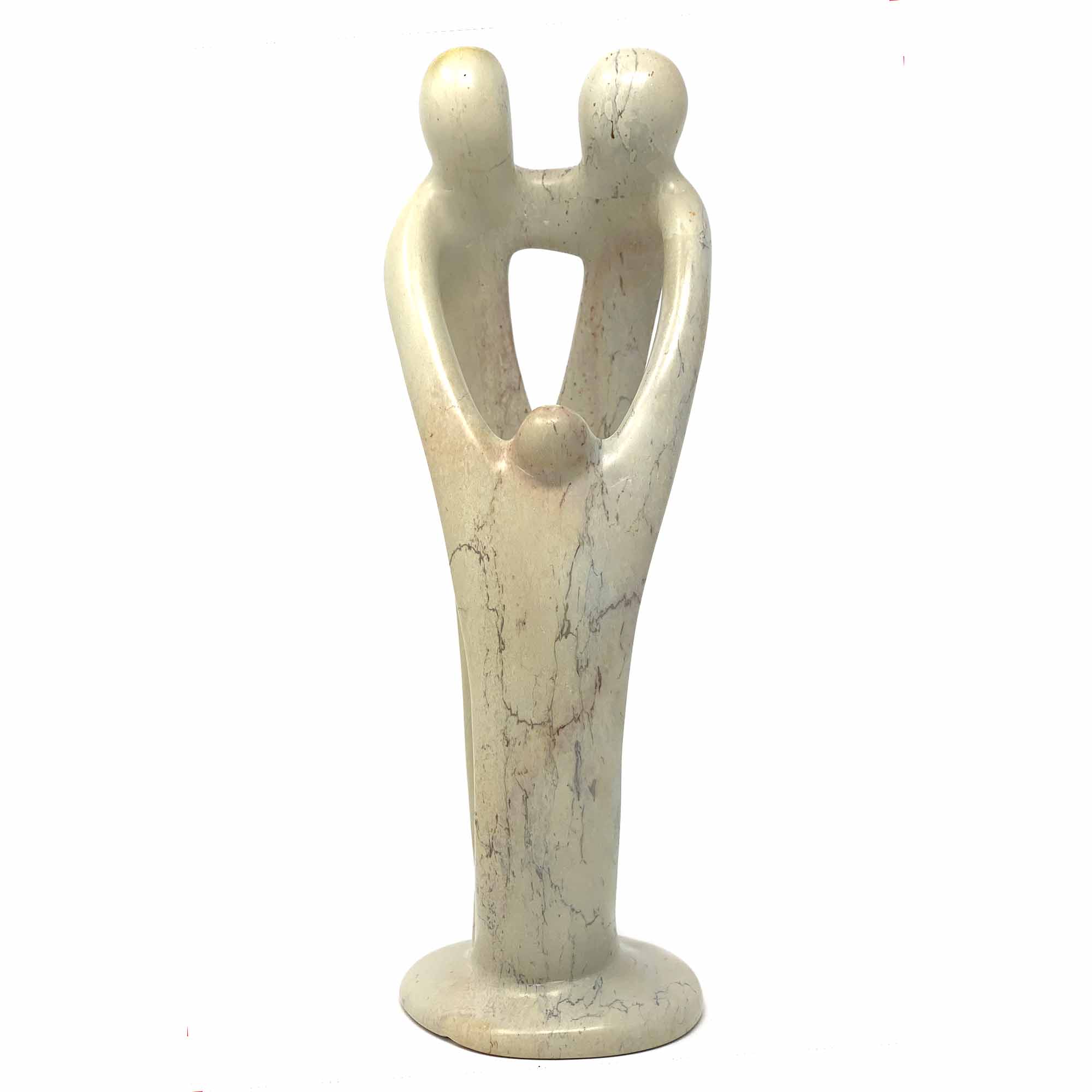 Global Crafts - Wholesale Sculpture - Single Soapstone Family Sculptures - 10-inch - Natural Stone0