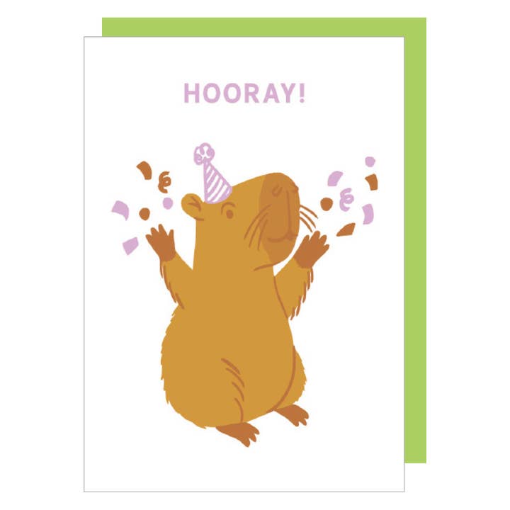Mini Capybara Feestverblijf Kaart voor wholesale door Smudge Ink