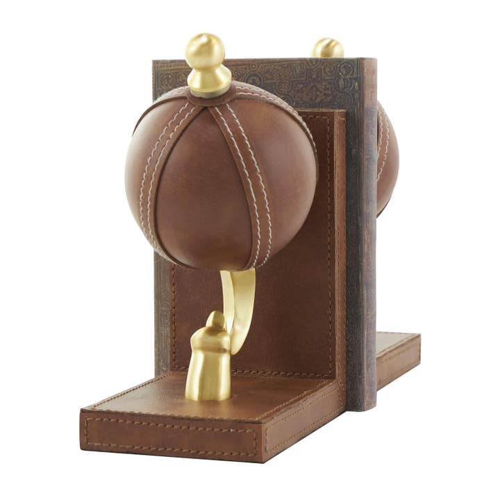 UMA Home Decor - Wholesale Bookend - Contemporary Brown Leather Bookends Set