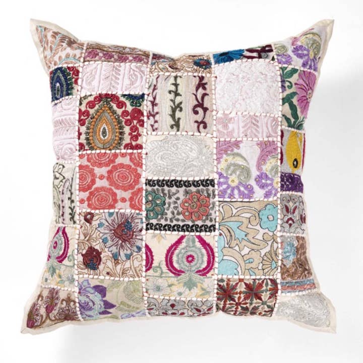 Casa Moro - Venta al por mayor Cojín decorativo - Cojín Patchwork Mar 40x40 cm con relleno | Almohada decorativa boho